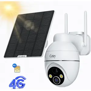 Security camera outdoor 4g lte cellular solar security camera wireless outdoor for farm ranch and remote areas no wifi needed 360 ptz 2k hd night vision motion detection ip66 waterproof