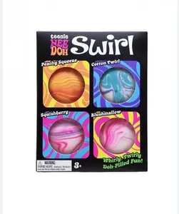 Schylling Needoh Teenie Swirl 4 Pack Stress Relief Toy, Classic Novelty Toy for Kids