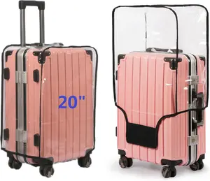 Clear PVC Suitcase Cover – Thick Transparent Waterproof Luggage Protector for 20" Wheeled Suitcases
