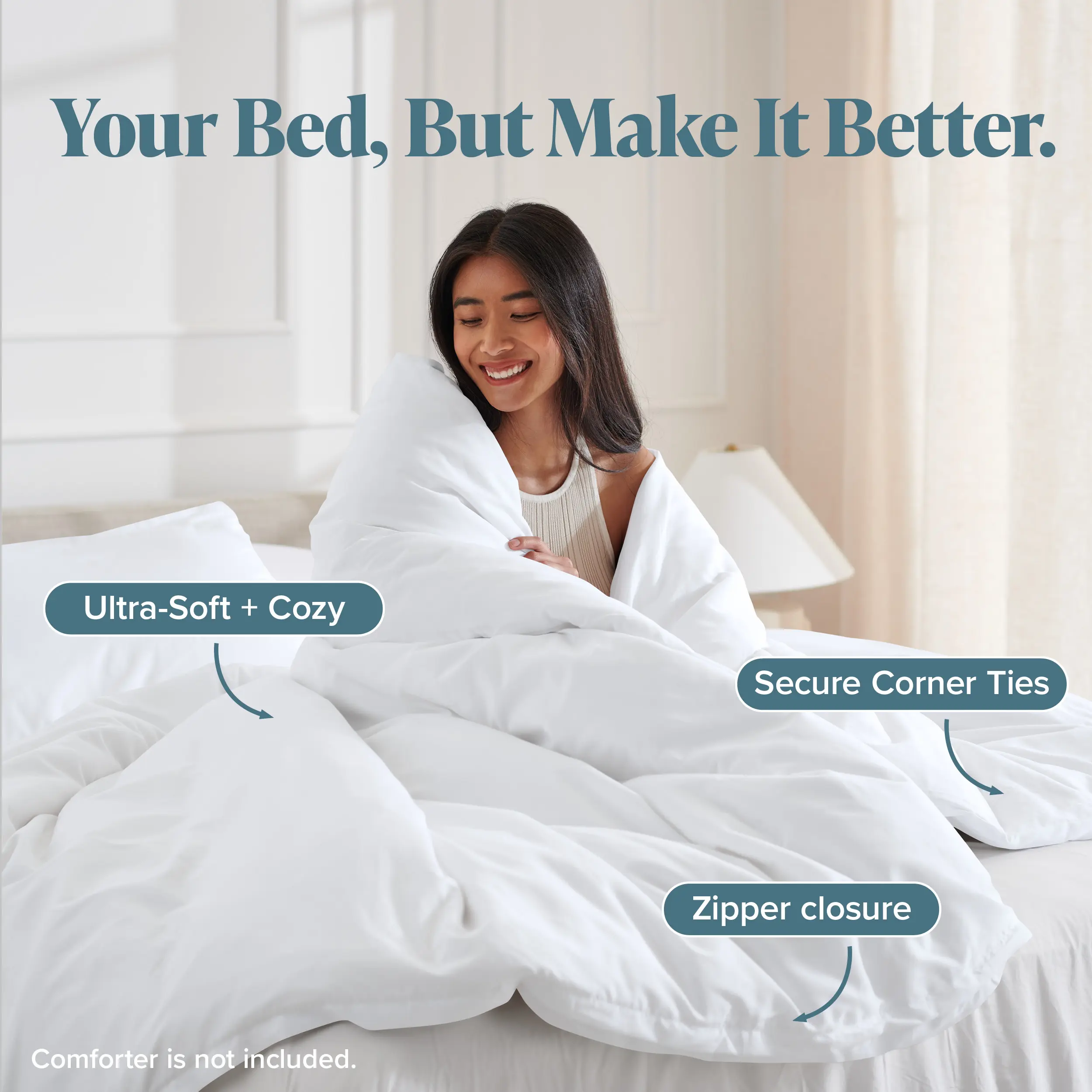 Bare Home Ultra-Soft Duvet Cover Set with Shams - Lightweight, Breathable, Machine-Wash Easy, Wrinkle-Resistant (Full, Queen, Oversized King Sizes Available; Comforter Not Included)