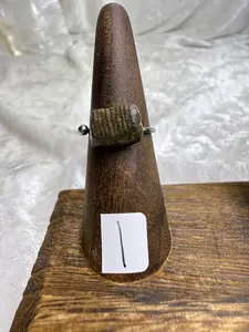 One-of-a-Kind Raw Fossilized Stingray Tooth Ring #1 | Handmade Adjustable Hypoallergenic Crystal Jewelry
