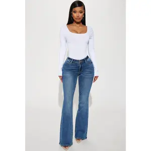 Lost Without You Soft Stretch Bootcut Jeans - Dark Wash