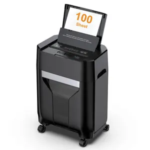 QuietLemon OL100 100-Sheet Auto Feed Cross-Cut Paper Shredder for Office Use with Manual Feed, Secure Document Shredding, 4.5-Gallon Bin, Shreds Paper, Staples and Credit Cards