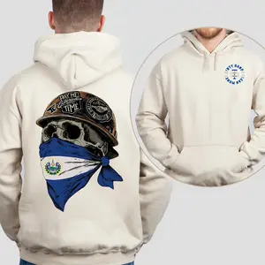 [Made in USA] Dirty Hands Clean Money El Salvador Flag Hoodie Blue Collar Worker Graphic Pullover Streetwear Merch for Men Dad Valentine Gift