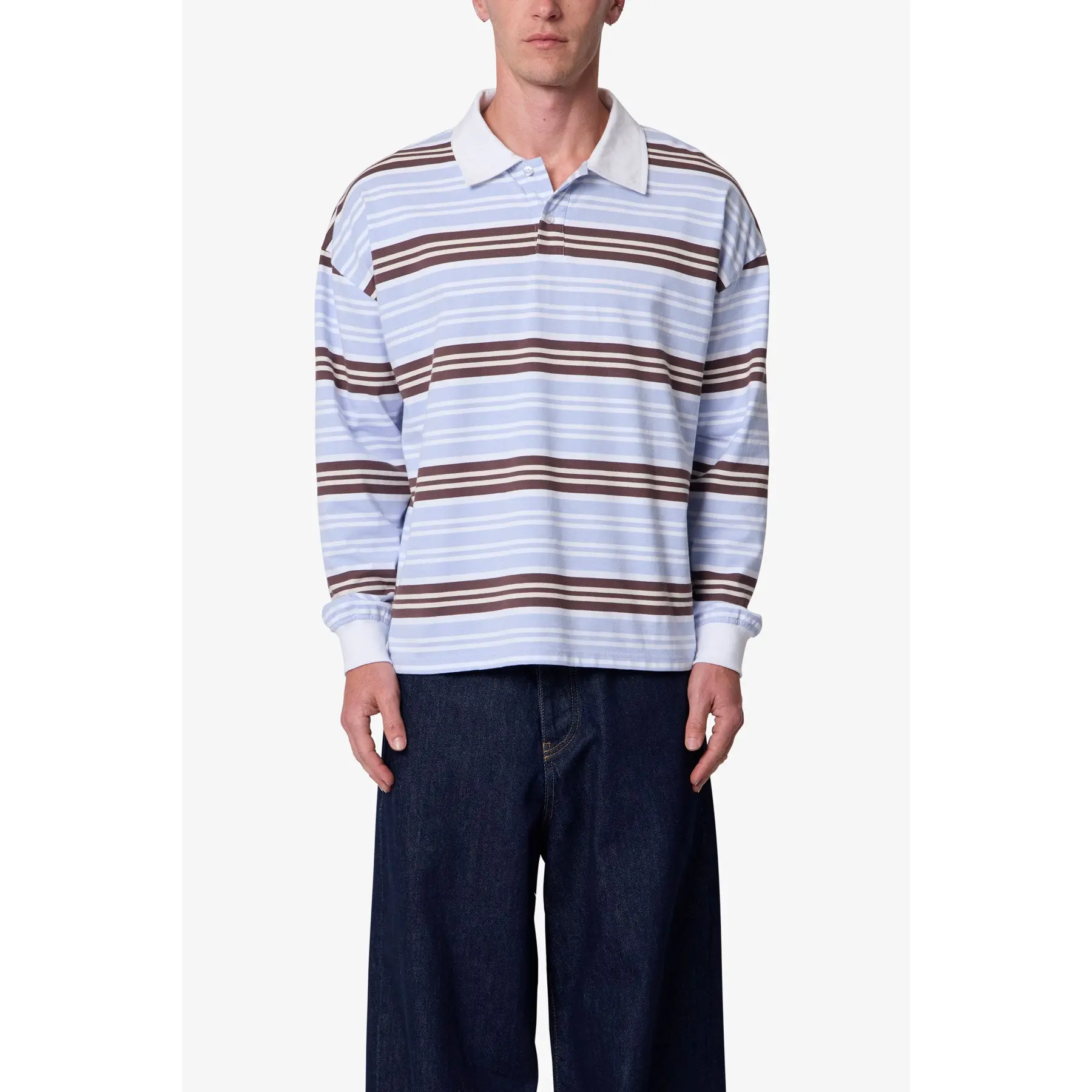 mnml Striped L/s Polo Shirt - Multi