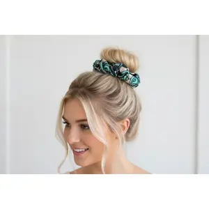 Checkered Concha Scrunchie