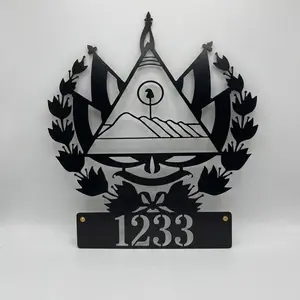 El Salvador Style House Number – Handcrafted Metal Sign