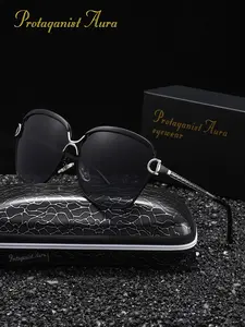 Protagonist Aura Large Frame Polarizing Film Sunglasses Square Frame Highlights Face, Small Beach Beach Vacation Reduces Glare, Uv Protection