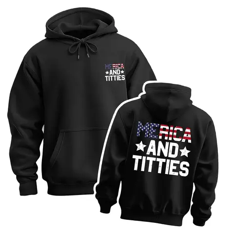 Men's Cotton Sleeveless Tank Top - "“Merica And Titties”" — Punk Printed Style. This Is A Casual Item Suitable For Both Men And Women, Especially Perfect For Spring And Summer; The Cool Print And Classic Crew Neck Cut