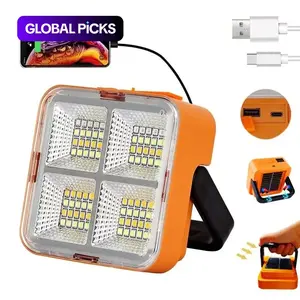 Mini Solar Rechargeable Searchlight, Outdoor Portable LED Floodlight With Magnetic Suction, High Lumen Flashlight, Solar Hand Light, Portable Emergency Light, Suitable For Camping, Night Market, Tourism #GLOBAL PICKS