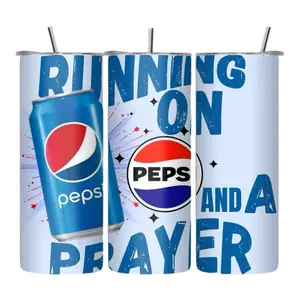 Running On A Prayer Tumbler with Straw and Lid  Drinkware Portable Washable Reusable