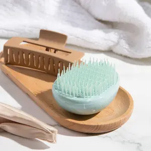 Mini Detangling Hair Brush (Aquamarine Blue) - Scalp Massager Hairbrush for Women - Small Travel Hair Brush for Purse - Convenient, Easy to Use Hair Styling Combs Heatless Haircare