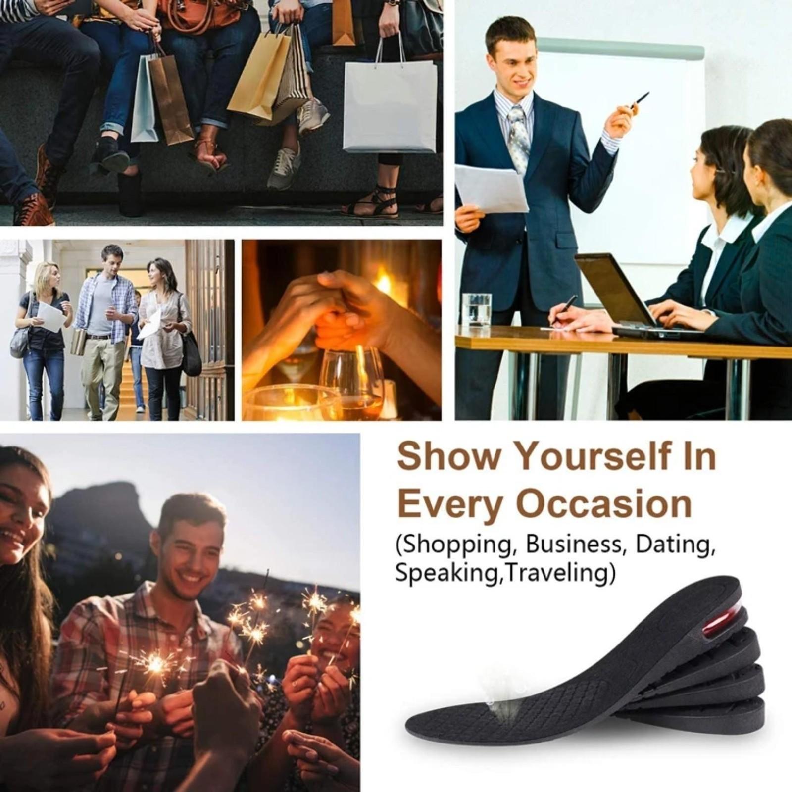 Invisible Height Increase Insoles Unisex Ultra Soft Sole Non-Tiring Leather Shoes Adjustable Height Cushions, Comfortable Footwear Inserts Soft Cushioned Insoles Height Increasing Insoles, Height Lift Insoles, Heightening InsolesGift.