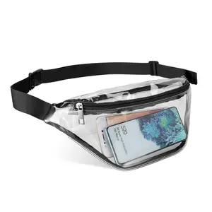 Fashion Waist Bag Transparent Pvc Fanny Pack for Men and Women and Lightweight Beach Bag for Travel and Outdoor Activities