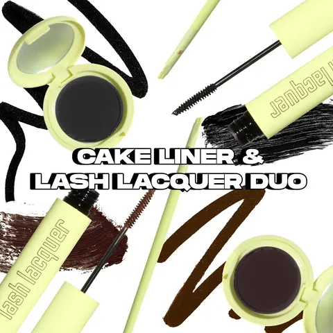 Cake Liner & Lash Lacquer Mascara Duo Set, Long-Lasting Waterproof Eyeliner & Mascara Kit, Perfect for Daily Use & Special Occasions