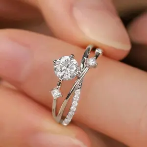 1pc Stainless Steel Universe Planet Track Cubic Zirconia Ring for Women, Elegant Statement Jewelry