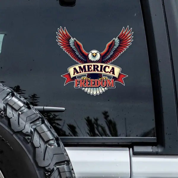 Freedom America 250th Anniversary Car Window Decal Sticker, Patriotic 1776–2026 USA Celebration Vinyl Sticker for Trucks, Laptops & Gear, Stars and Stripes Semiquincentennial Decor, Durable Outdoor Patriotic Decal