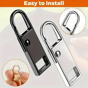 4pcs Zipper Pull Replacement, Universal Metal Luggage Replacement Zipper Pulls Slider, Zipper Repair Kit, Suitcase Zipper Pull Tab for Luggage, Backpack, Jackets, Coat, Boots, Clothing Shoes