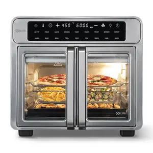 Kitchen Elite 26 Qt French Door Air Fryer Oven, Countertop Cooker w/ LED Display Kitchen Elite 26 Qt French Door Air Fryer Oven, Countertop Cooker w/ LED Display