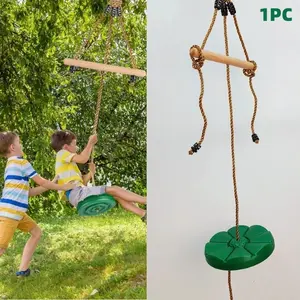 Swing for Kids & Adults, Disc Swing, Tree Swing Set Accessories, Swurfer swing Rope Swing Adjustable Swing Set with Monkey Bars 3-in-1 Heavy Duty Swingset for Zipline Outdoor Backyard, Durable Garden Play Equipment, Perfect for Backyard Fun
