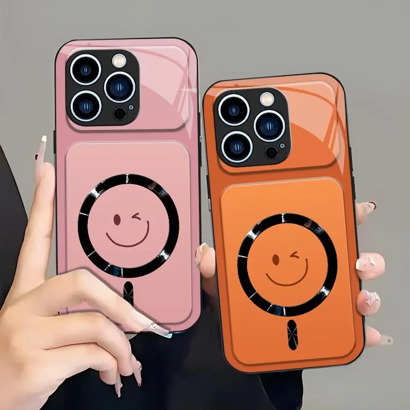 Winking Smiley MagSafe Compatible Case with Glossy Camera Lens Protection  for [iPhone 13 Pro] 952