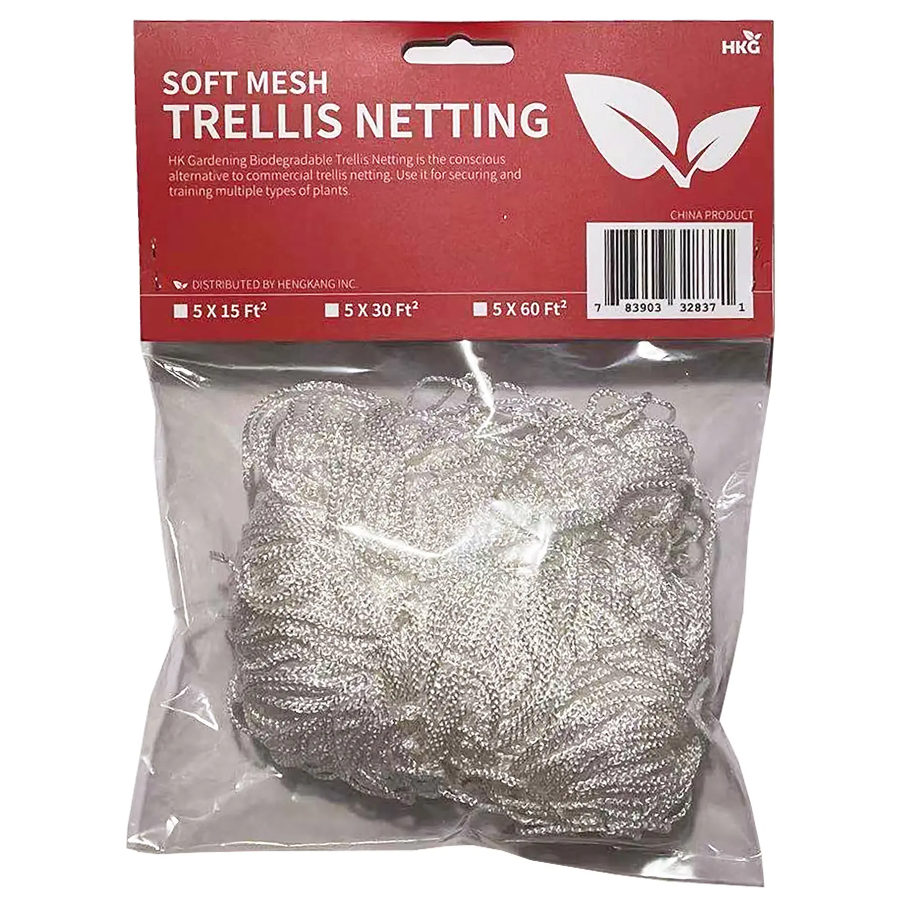 HK Gardening Biodegradable Trellis Netting 5' x 15' Plant Support White - Perfect for Your Garden