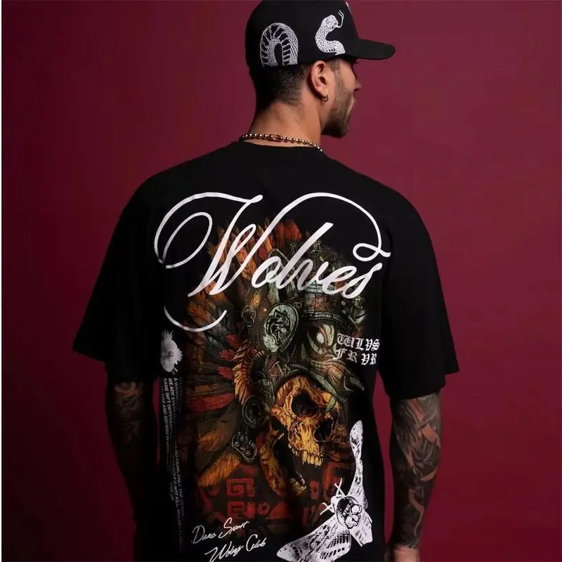 DARC SPORT Men's Oversized Short Sleeve T-shirts Gym Fitness