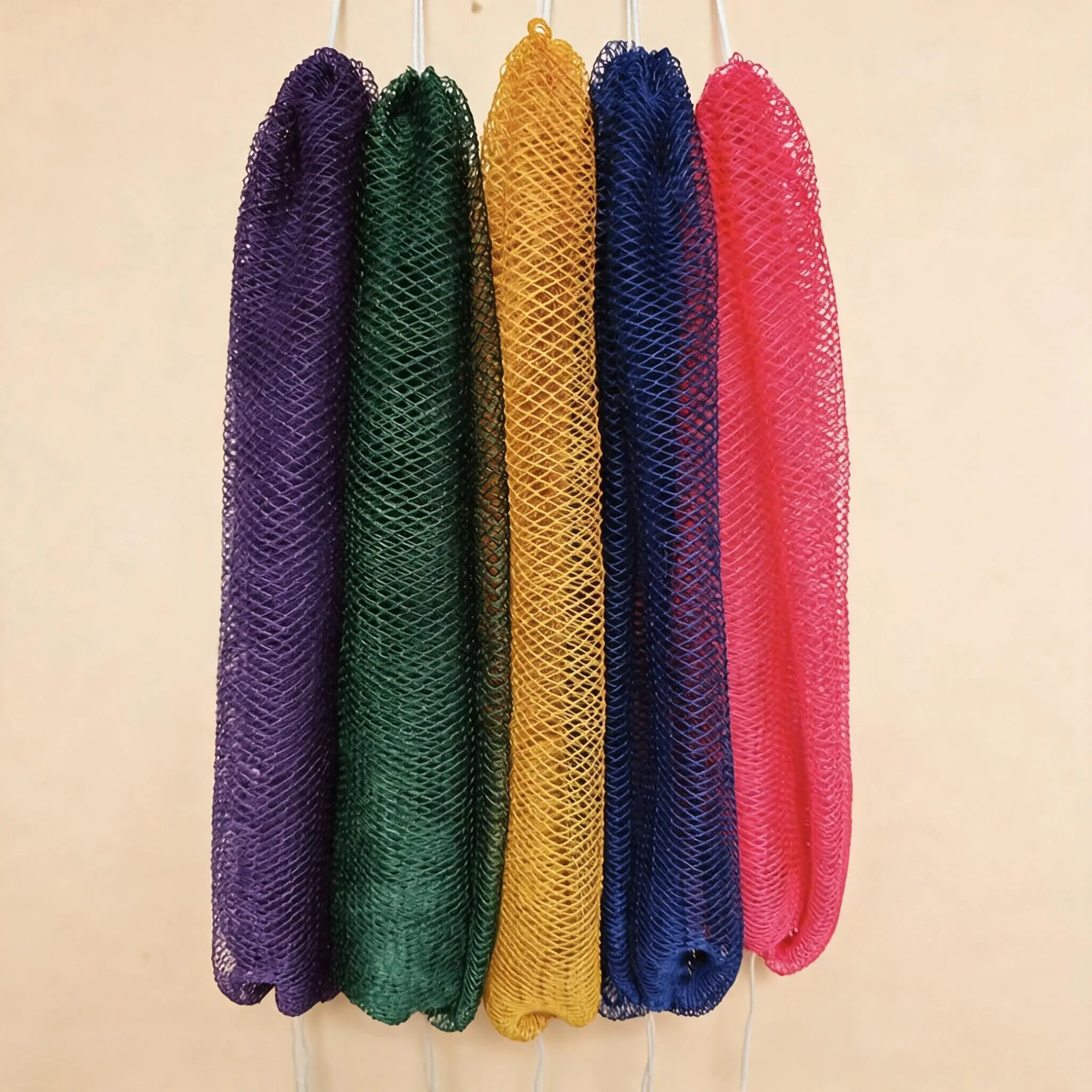 Exfoliating Scrubbers for Body and Face, Authentic African Net Sponge for Face, Net Sponge Squeezes, Back Scrubber for Shower, Bath Cloth for Men, Bath Sponge for Body, Practical Home Shower Accessory for Daily Skin Exfoliating Cleansing