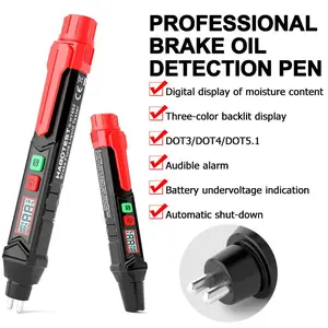 Brake Fluid Tester LED Indicator, Precision Car Brake Oil Pen, Dot3 Dot4 Dot5.1 Standards, Sound Light Alarm Function, Automotive Maintenance Tools