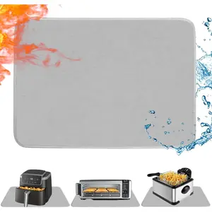 Heat Resistant Mat For Air Fryer,Deep Fryer,Oven,Gray 15x18in Hot Pads For Kitchen Counter Heat Protector,With Deep Fryer,Coffee Machine Accessories,Under Coffee Makers Mats For Counter Countertop Protector