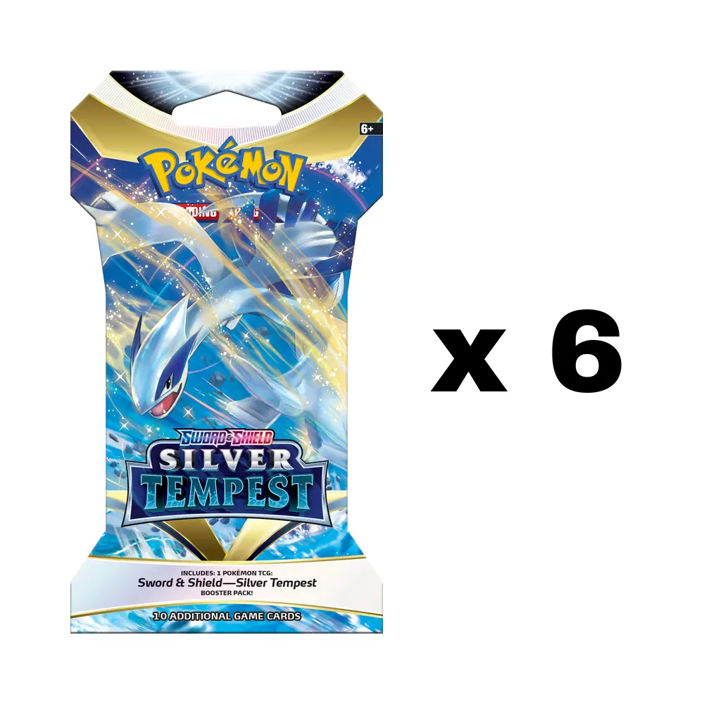 Silver Tempest - Sleeved Booster Pack - Lot of 6 (Pokemon TCG)