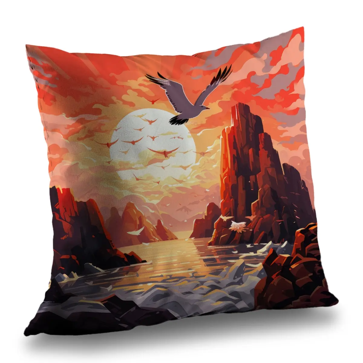 MWW C1PC1616CCVF6W 16x16 in. Bright-Colored Standard Isles of Omen Yellow Polyester Twill Throw Pillow - Home Decor Accent, Bright-Colored Standard Pillows