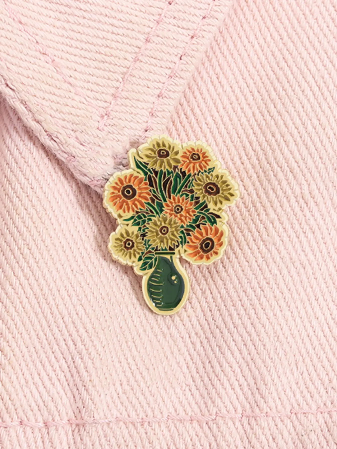 Van Gogh Sunflower Enamel Pin Vintage Landscape Art Canvas Painting Artwork Metal Brooch Lapel Backpack Badge Jewelry Accessories Gift for Friends, Fashion Accessory, Durable Metal Pins