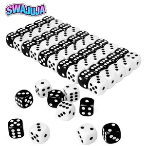 50 Dice Set (16mm Hexagons), 25 Dices and 25 Dices, Clear Number Points, Ideal for Table Games, Math Learning, Education Activities, Family Game Night