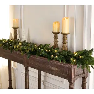 Simply Stunning 6' Mixed Green Plug-In Garland by Janine Graff