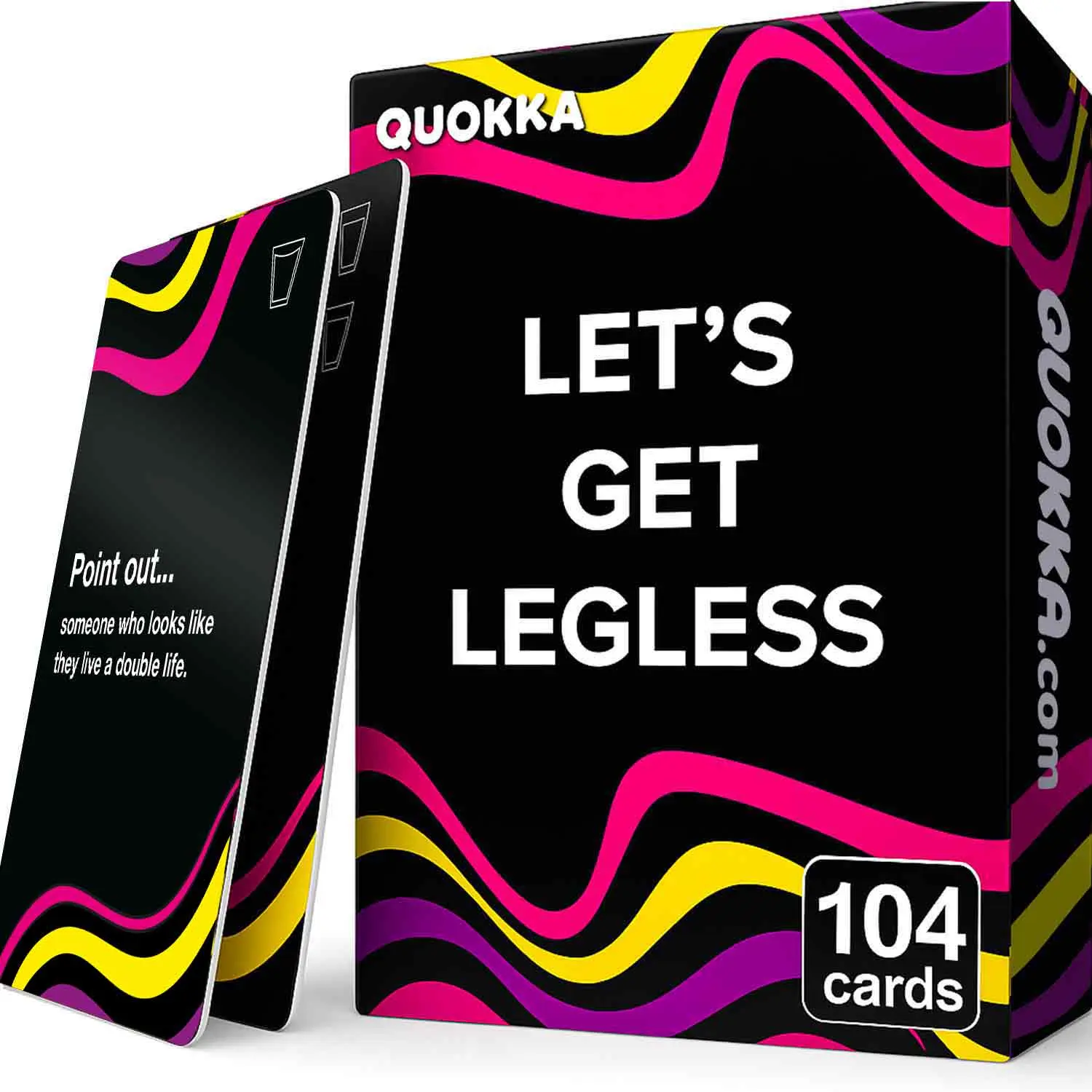 QUOKKA Let’s Get Legless Card Game – Adults-Only Party Table Game with 104 Challenge Cards, Portable Box for Tabletop Fun Nights, Tabletop Games
