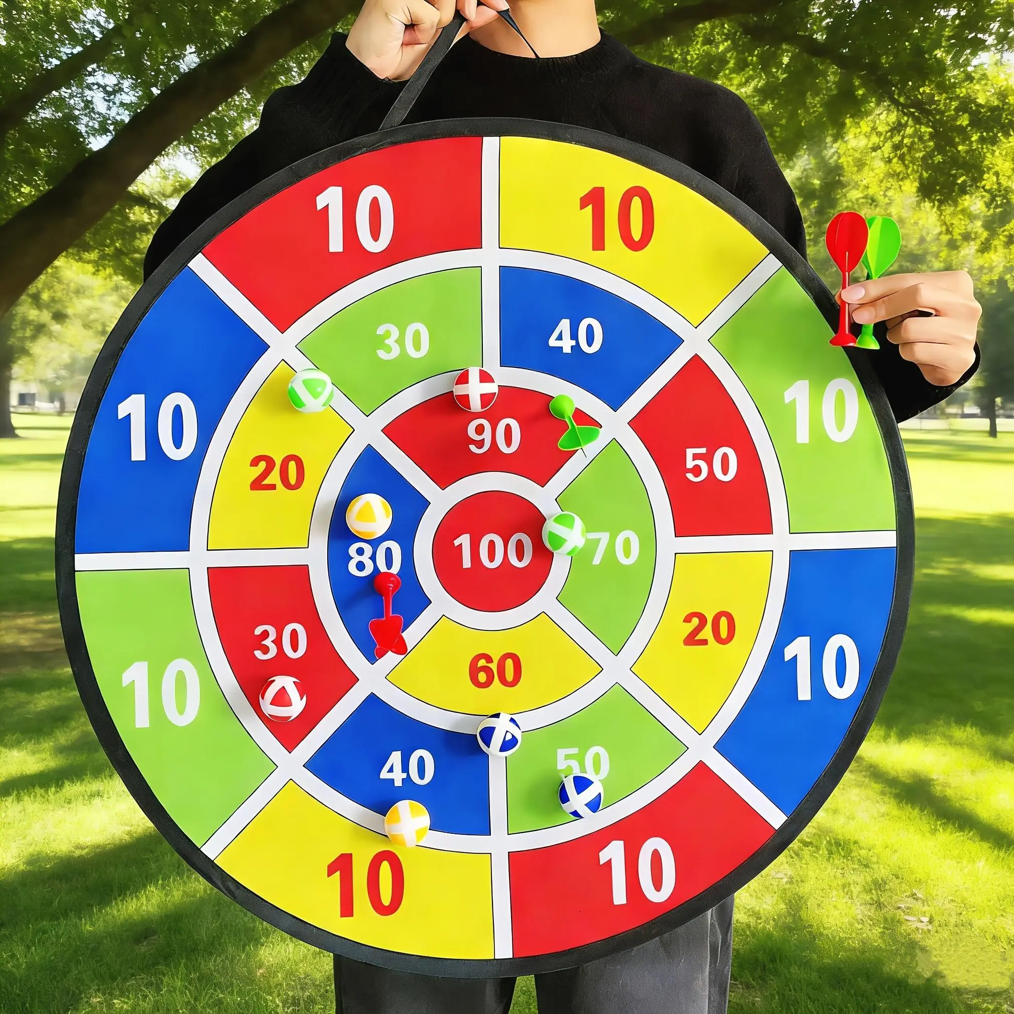 Dart and Dartboard Throwing Set, Includes 4 Sticky Darts and 8 Dartballs, Suitable for Indoor and Outdoor Party Games, Family Gathering Toys, an Ideal Birthday Gift and Holiday Gift