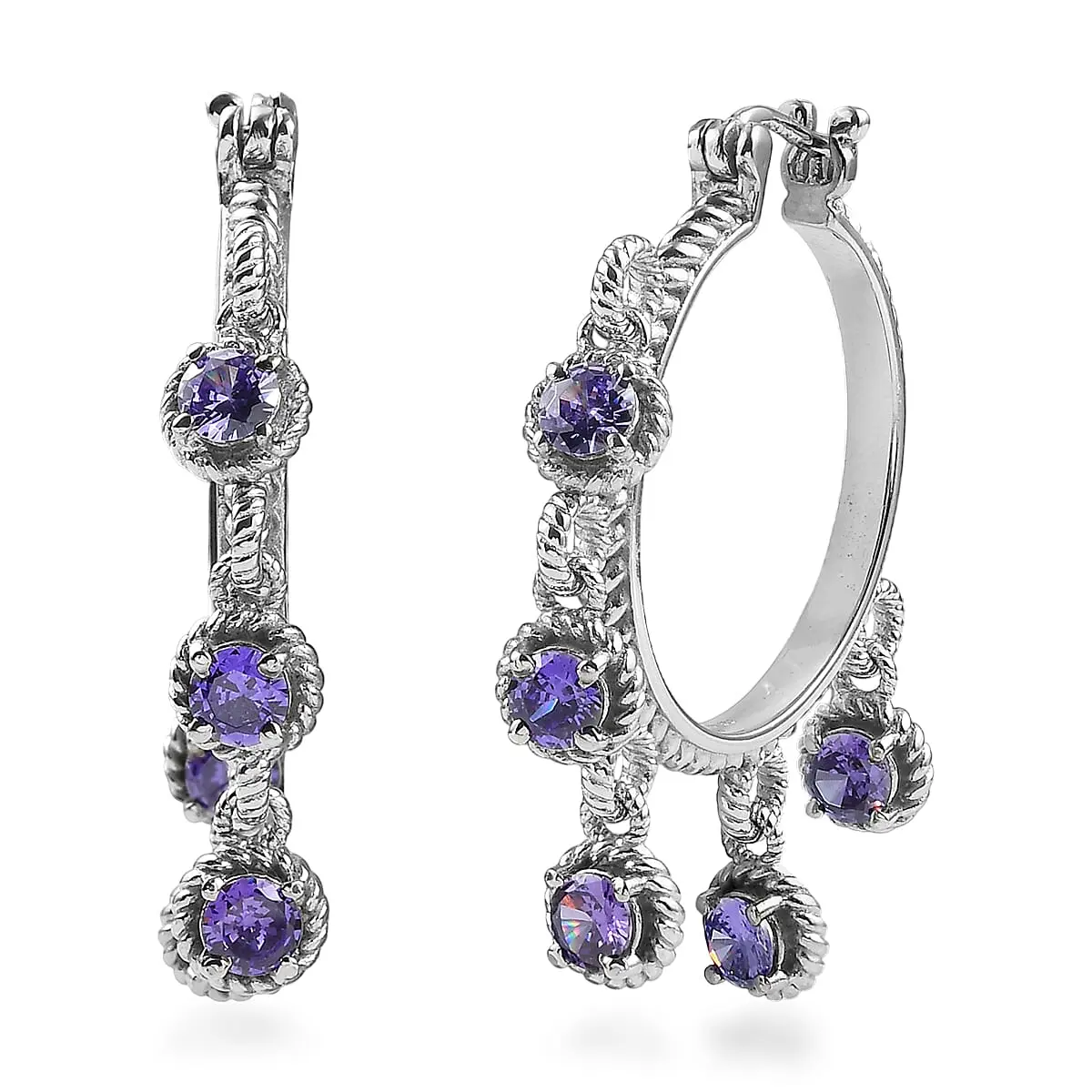EverTrue Simulated Diamond Earrings in Stainless Steel 8.35 ctw
