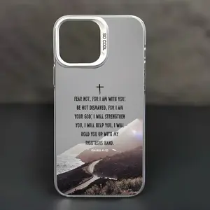 Case for iPhone 16 Pro Max 15 Plus 14 13 12 11 XS XR Bible Verse Quotes Cross Landscape Aesthetic Pattern Anti-Scratch Military-Grade Drop Protection slim Cover Shockproof Letter Pattern Phone Case
