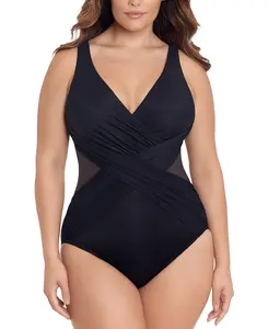 Miraclesuit Plus Size Allover-Slimming Crossover One-Piece Swimsuit