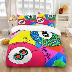 Vibrant Pop Art Lucky 8 Ball Leopard Print Duvet Cover Set, Includes 1 Quilt Cover &1-2 Coreless Pillowcase, Ultra-Soft Microfiber Bedding, Bold Colorful Billiard Design, Stylish All Season Bedroom Decor for Teens