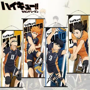 Haikyuu!! Cheer Poster Hinata Shoyo Tobio Kageyama Haikyuu!! Wall Decoration Kozume Kenma Fabric Scroll Hanging Poster 25*70cm