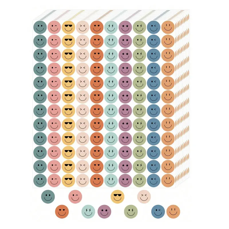 Smiley Reward Stickers - Teacher Supplies Decals, Self-Adhesive Happy ...