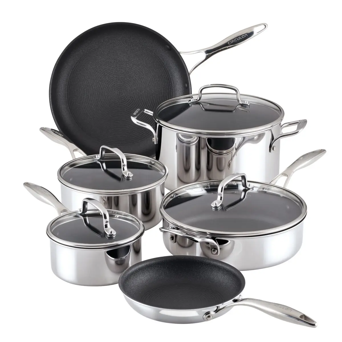 10-Piece ScratchDefense™ Clad Nonstick Cookware Set 10-Piece ScratchDefense™ Clad Nonstick Cookware Set