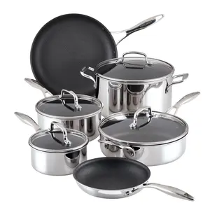 10-Piece ScratchDefense™  Clad Nonstick Cookware Set