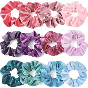 Scrunchies for Girls, 12 Pcs Velvet Scrunchies for Hair, Soft Ponytail Holder, Cute Colors Elastic Hair Bands for Teens and Womengrober Plan