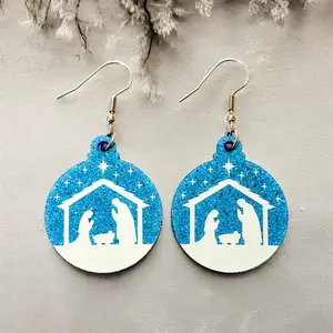 Nativity Ornaments Caribbean Blue Earrings accessories women