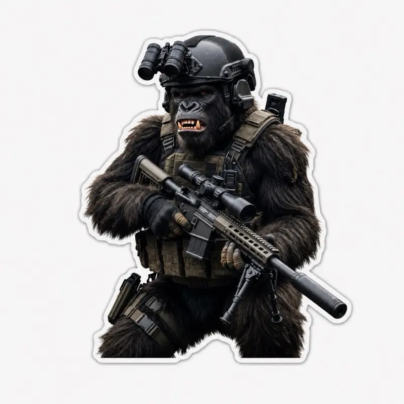 Tactical Ape Operator Recon Sticker – Tactical Night Vision Navy Vinyl Decal | Waterproof Die Cut