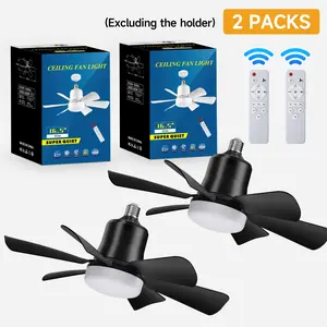 Ceiling Fan Light with Remote Control, E26/27 Screw Mouth Fan Light with Detachable Blades, Adjustable Light Fan Light for Bedroom, Living Room