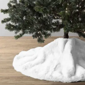 Direct from Manufacturer! 1 Piece Simulated Rabbit Hair Christmas Tree Skirt Rug, Multiple Sizes Available, Perfect for Christmas Atmosphere, Christmas Tree Skirt, Christmas Home Decor